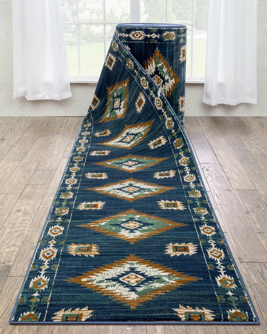 Well Woven Custom Size Runner Lea Southwestern Tribal Blue Choose Your Width X Choose Your Length Hallway Runner Rug 1 Well Woven Custom Size Runner Lea Southwestern Tribal Blue Choose Your Width X Choose Your Length Hallway Runner Rug