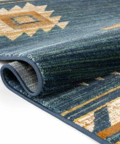 Well Woven Lea Blue Traditional Southwestern Tribal Rug Global