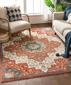 Well Woven Oracle Crimson Traditional Medallion Authentic Rug Global