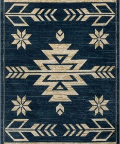 Well Woven Canton Southwestern Tribal Bohemian Blue Rug