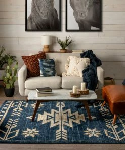 Well Woven Canton Southwestern Tribal Bohemian Blue Rug 15 Well Woven Canton Southwestern Tribal Bohemian Blue Rug