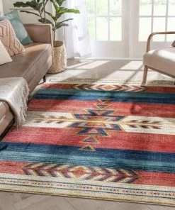 Well Woven Dustin Southwestern Tribal Medallion Crimson Rug Global