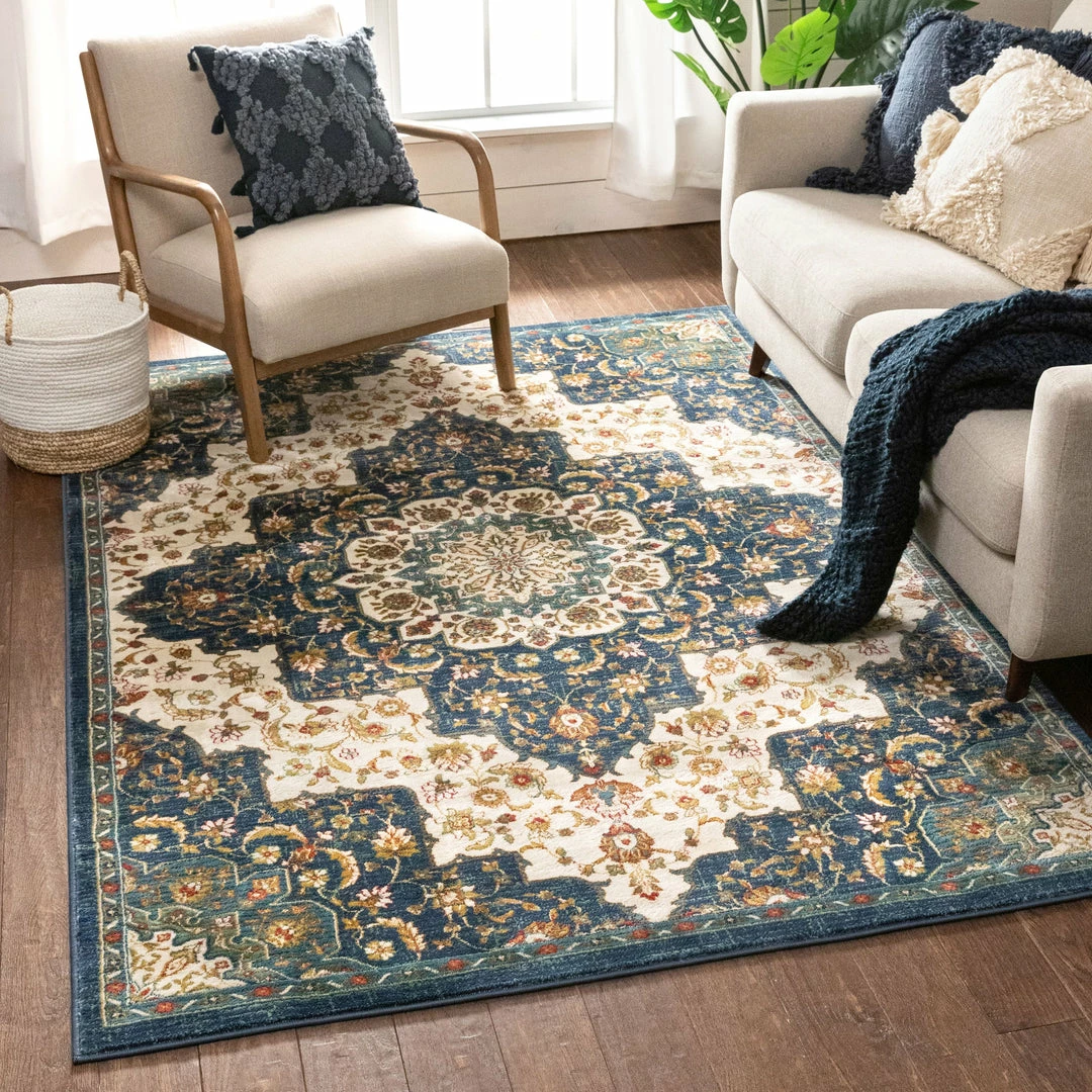 Well Woven Oracle Blue Traditional Medallion Authentic Rug 2 Well Woven Oracle Blue Traditional Medallion Authentic Rug
