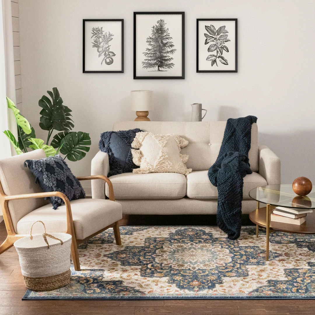 Well Woven Oracle Blue Traditional Medallion Authentic Rug 6 Well Woven Oracle Blue Traditional Medallion Authentic Rug