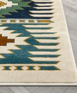 Well Woven Noble Southwestern Tribal Diamond Pattern Blue Rug Global