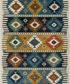 Well Woven Noble Southwestern Tribal Diamond Pattern Blue Rug Global