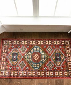 Well Woven Perry Southwestern Tribal Medallion Bohemian Crimson Rug
