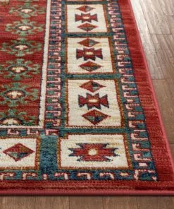 Well Woven Perry Southwestern Tribal Medallion Bohemian Crimson Rug