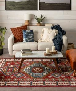 Well Woven Perry Southwestern Tribal Medallion Bohemian Crimson Rug