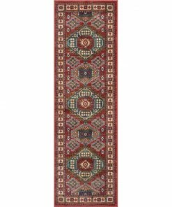 Well Woven Perry Southwestern Tribal Medallion Bohemian Crimson Rug