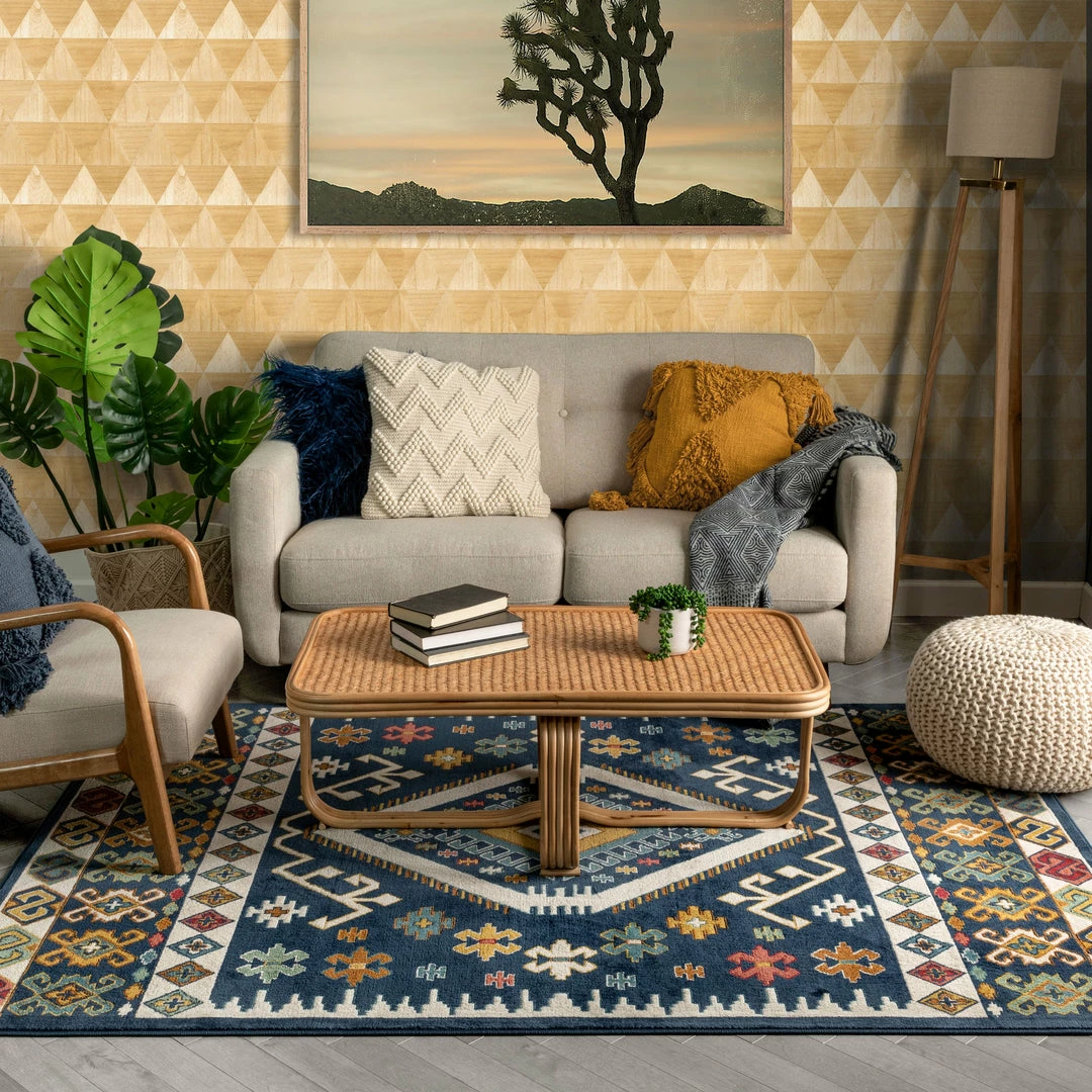 Well Woven Global Ravia Southwestern Tribal Aztec Bohemian Blue Rug 8 Well Woven Global Ravia Southwestern Tribal Aztec Bohemian Blue Rug