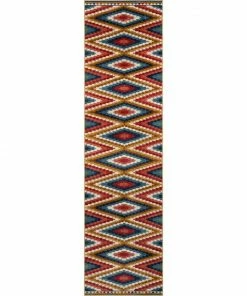 Well Woven Global Mia Southwestern Tribal Aztec Bohemian Blue Rug