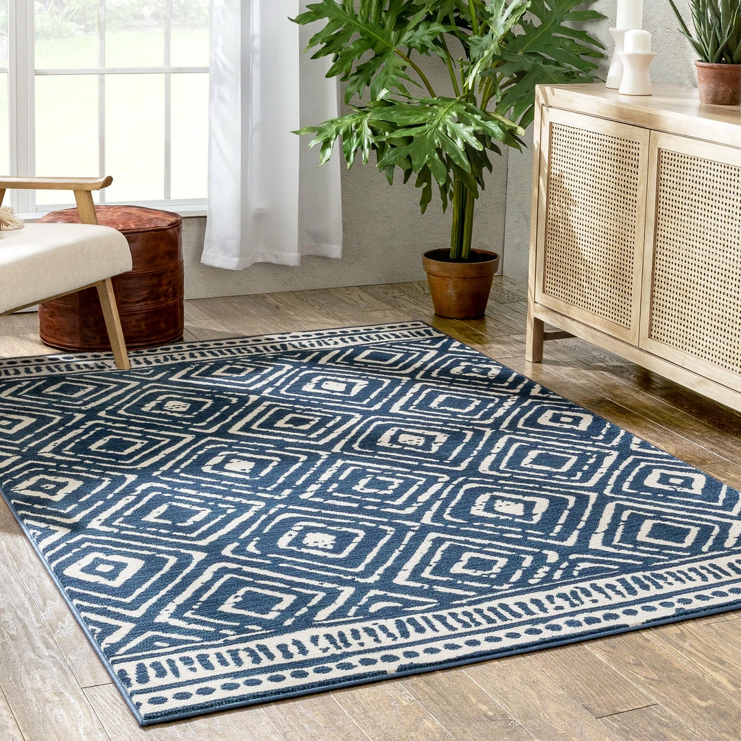 Well Woven Dalton Moroccan Trellis Pattern Blue Distressed Rug Global 7 Well Woven Dalton Moroccan Trellis Pattern Blue Distressed Rug Global