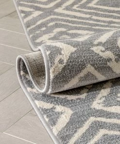 Well Woven Dalton Moroccan Trellis Pattern Grey Distressed Rug