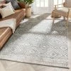 Well Woven Dalton Moroccan Trellis Pattern Grey Distressed Rug