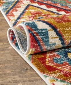 Well Woven Global Meridian Southwestern Diamond Pattern Blue Red Distressed Rug 19 Well Woven Global Meridian Southwestern Diamond Pattern Blue Red Distressed Rug