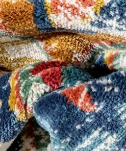 Well Woven Global Meridian Southwestern Diamond Pattern Blue Red Distressed Rug 15 Well Woven Global Meridian Southwestern Diamond Pattern Blue Red Distressed Rug