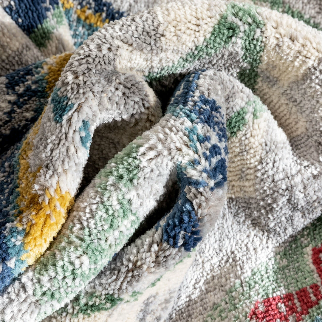 Well Woven Meridian Southwestern Diamond Pattern Grey Blue Distressed Rug Global 3 Well Woven Meridian Southwestern Diamond Pattern Grey Blue Distressed Rug Global