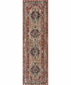 Well Woven Global Alisha Crimson Traditional Medallion Distressed Rug