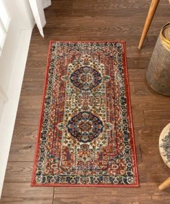 Well Woven Global Alisha Crimson Traditional Medallion Distressed Rug