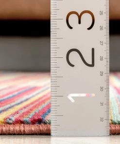 Well Woven Nampa Tribal Stripes Geometric Pattern Red Distressed Rug