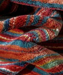 Well Woven Nampa Tribal Stripes Geometric Pattern Red Distressed Rug