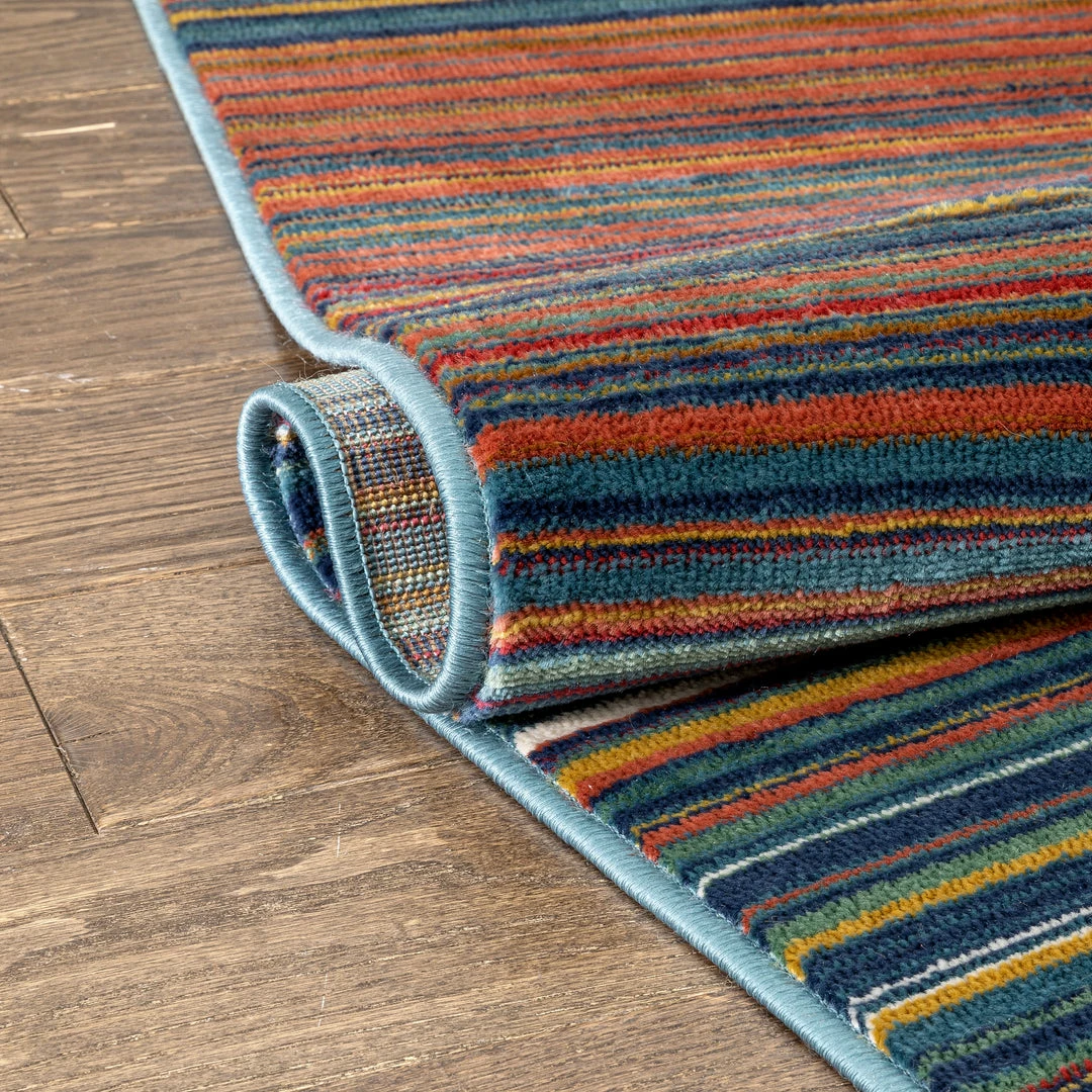 Well Woven Nampa Tribal Stripes Geometric Pattern Blue Red Distressed Rug Global 8 Well Woven Nampa Tribal Stripes Geometric Pattern Blue Red Distressed Rug Global