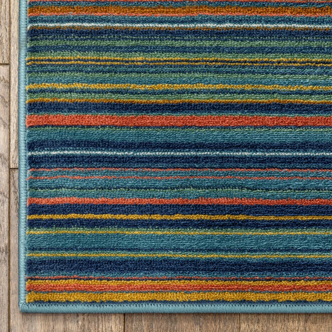 Well Woven Nampa Tribal Stripes Geometric Pattern Blue Red Distressed Rug Global 5 Well Woven Nampa Tribal Stripes Geometric Pattern Blue Red Distressed Rug Global