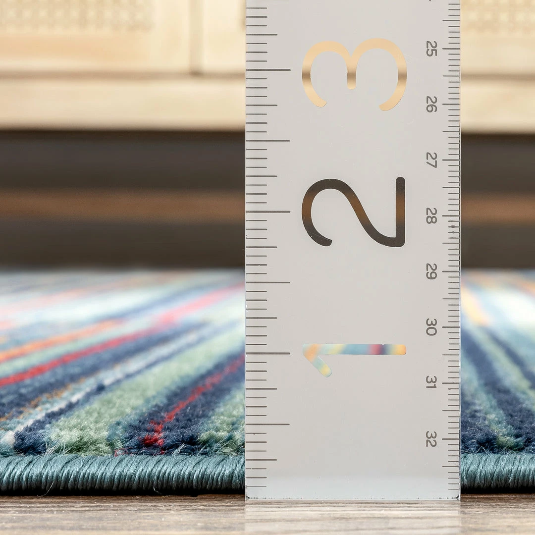 Well Woven Nampa Tribal Stripes Geometric Pattern Blue Red Distressed Rug Global 9 Well Woven Nampa Tribal Stripes Geometric Pattern Blue Red Distressed Rug Global