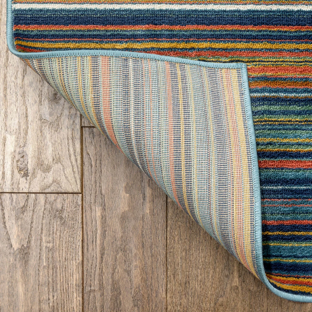 Well Woven Nampa Tribal Stripes Geometric Pattern Blue Red Distressed Rug Global 4 Well Woven Nampa Tribal Stripes Geometric Pattern Blue Red Distressed Rug Global