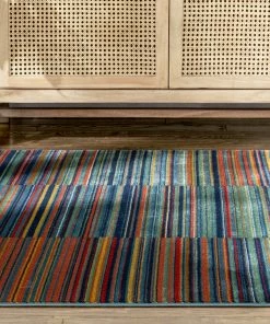 Well Woven Nampa Tribal Stripes Geometric Pattern Blue Red Distressed Rug Global 18 Well Woven Nampa Tribal Stripes Geometric Pattern Blue Red Distressed Rug Global