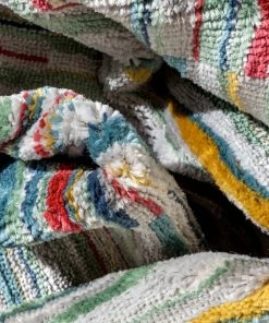 Well Woven Global Nampa Tribal Stripes Geometric Pattern Green Blue Distressed Rug