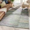 Well Woven Global Nampa Tribal Stripes Geometric Pattern Green Blue Distressed Rug
