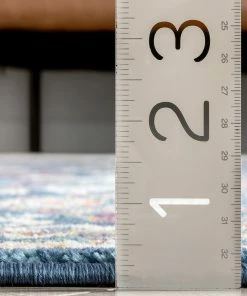 Well Woven Caldwell Floral Oriental Pattern Blue Distressed Rug