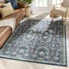 Well Woven Caldwell Floral Oriental Pattern Blue Distressed Rug