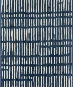 Well Woven Wilder Tribal Geometric Stripes Blue Distressed Rug Global