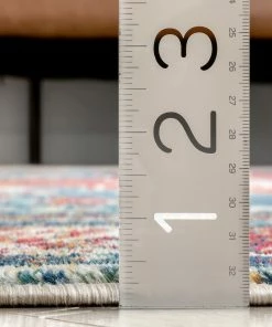 Well Woven Ucon Southwestern Medallion Pattern Blue Red Distressed Rug Global