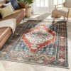 Well Woven Ucon Southwestern Medallion Pattern Blue Red Distressed Rug Global