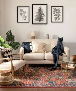 Well Woven Merve Crimson Traditional Oriental Distressed Rug