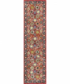 Well Woven Merve Crimson Traditional Oriental Distressed Rug