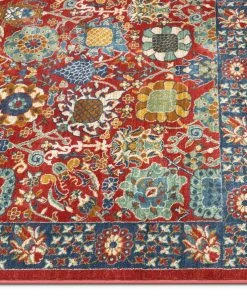 Well Woven Merve Crimson Traditional Oriental Distressed Rug