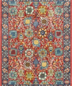 Well Woven Merve Crimson Traditional Oriental Distressed Rug