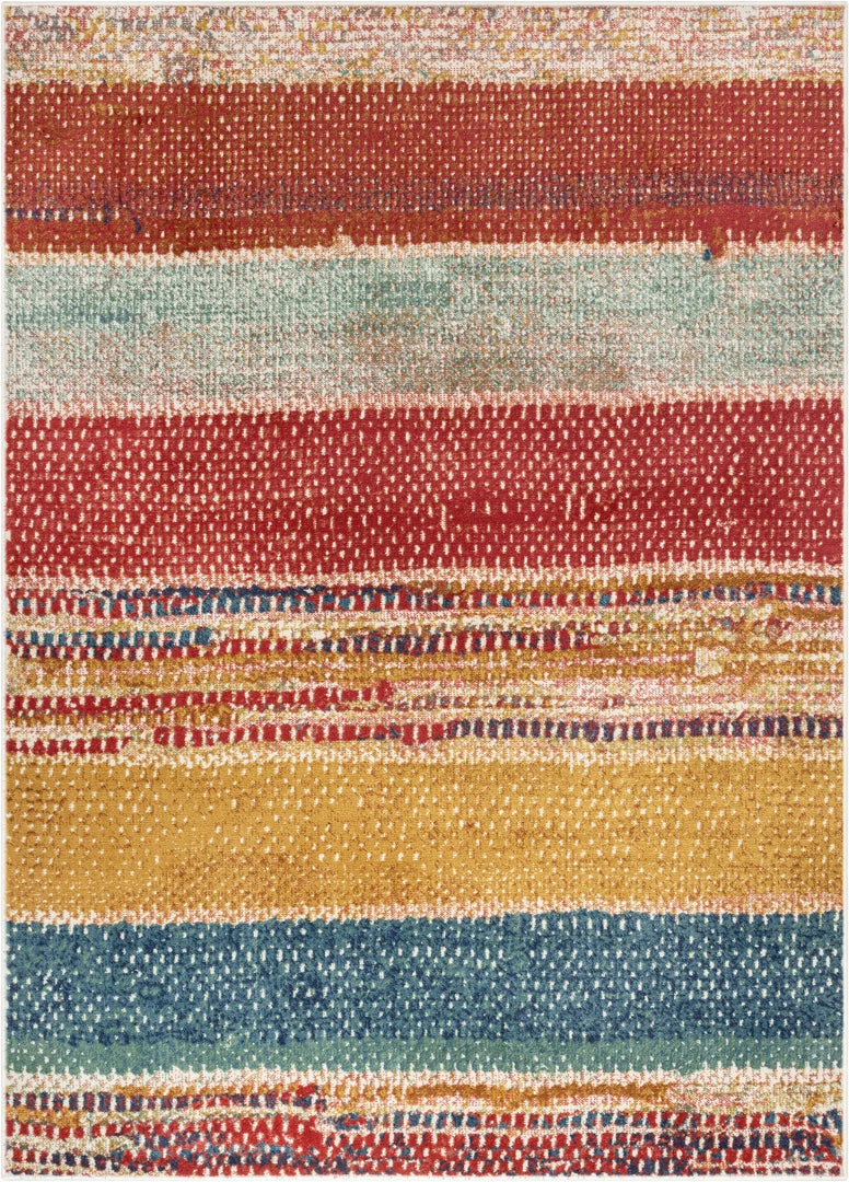 Well Woven Teton Tribal Stripes Red Yellow Distressed Rug Global 2 Well Woven Teton Tribal Stripes Red Yellow Distressed Rug Global