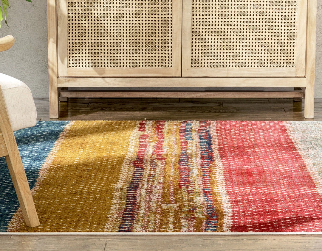 Well Woven Teton Tribal Stripes Red Yellow Distressed Rug Global 6 Well Woven Teton Tribal Stripes Red Yellow Distressed Rug Global
