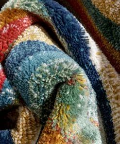 Well Woven Melba Tribal Stripes Blue Red Distressed Rug Global 15 Well Woven Melba Tribal Stripes Blue Red Distressed Rug Global