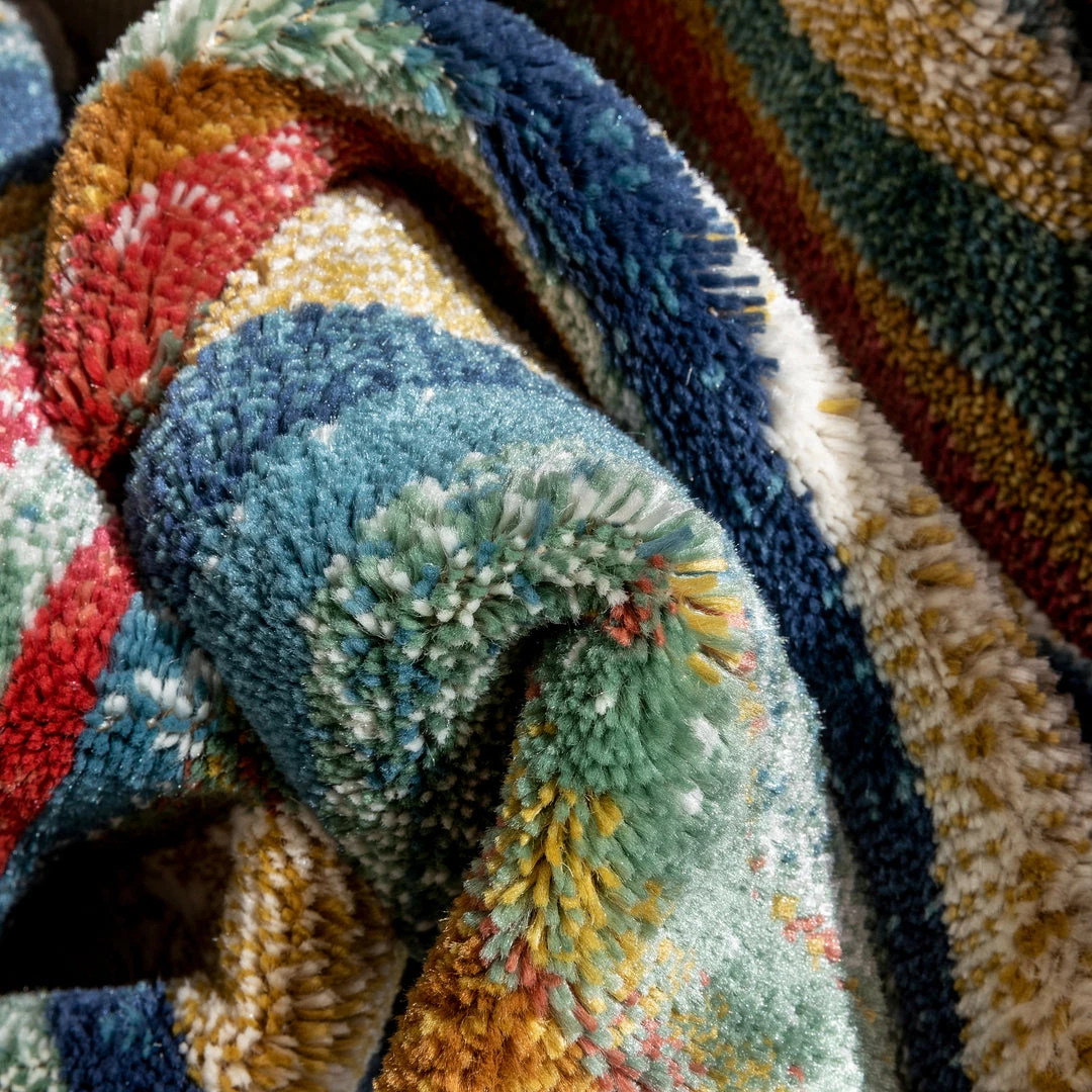 Well Woven Melba Tribal Stripes Blue Red Distressed Rug Global 3 Well Woven Melba Tribal Stripes Blue Red Distressed Rug Global