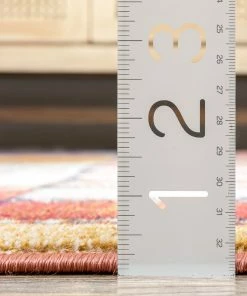 Well Woven Hauser Tribal Patchwork Red Ivory Distressed Rug