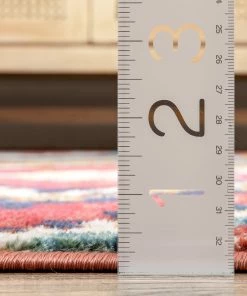 Well Woven Basalt Moroccan Geometric Waves Blue Red Distressed Rug Global 21 Well Woven Basalt Moroccan Geometric Waves Blue Red Distressed Rug Global