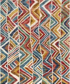 Well Woven Lana Crimson Modern Abstract Geometric Rug