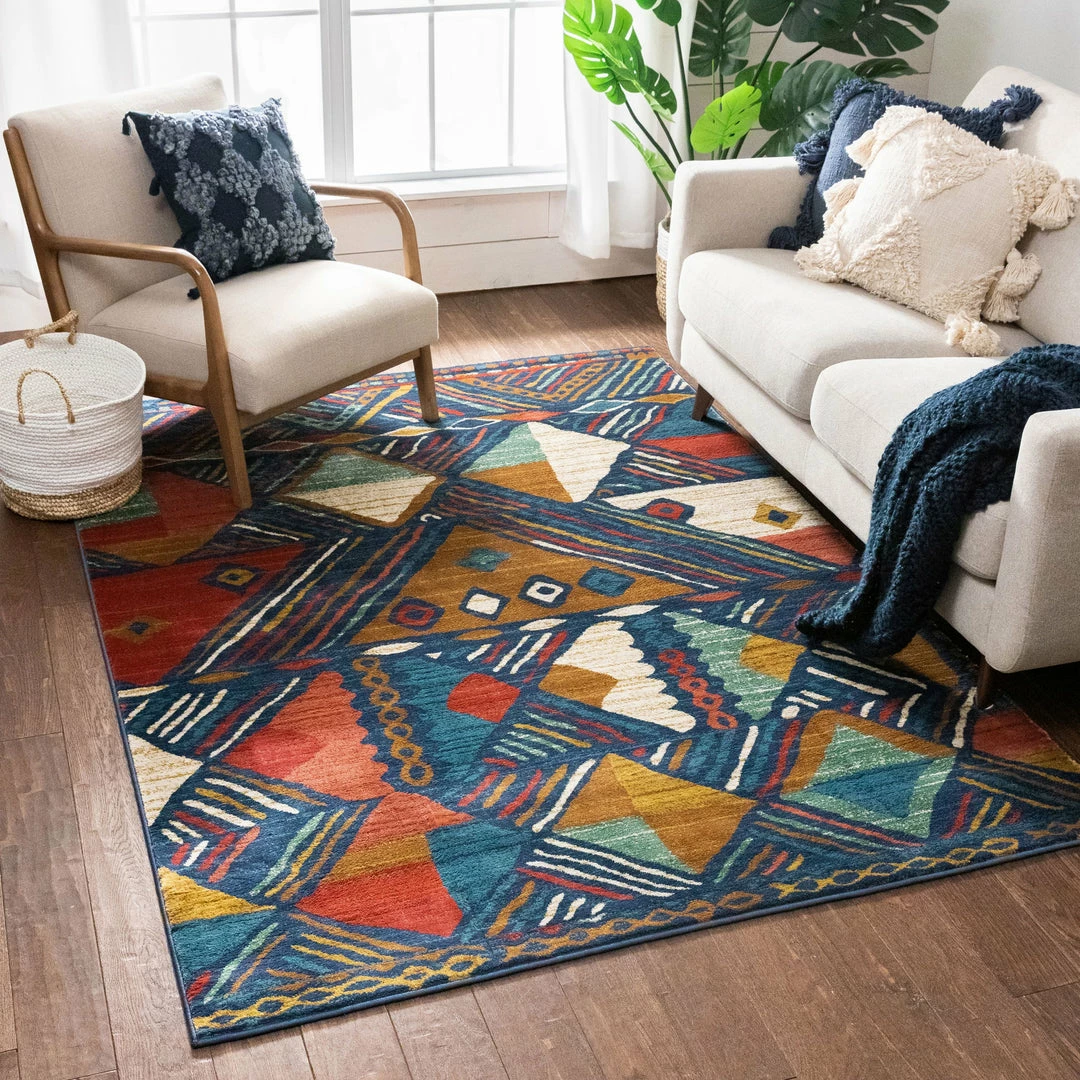 Well Woven Global Lara Blue Modern Abstract Geometric Rug 2 Well Woven Global Lara Blue Modern Abstract Geometric Rug